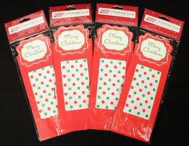 Lot of 12 Bags . 4-3pk Holiday Time Treat Bags Merry Christmas Polka Dot Red NEW - $8.01