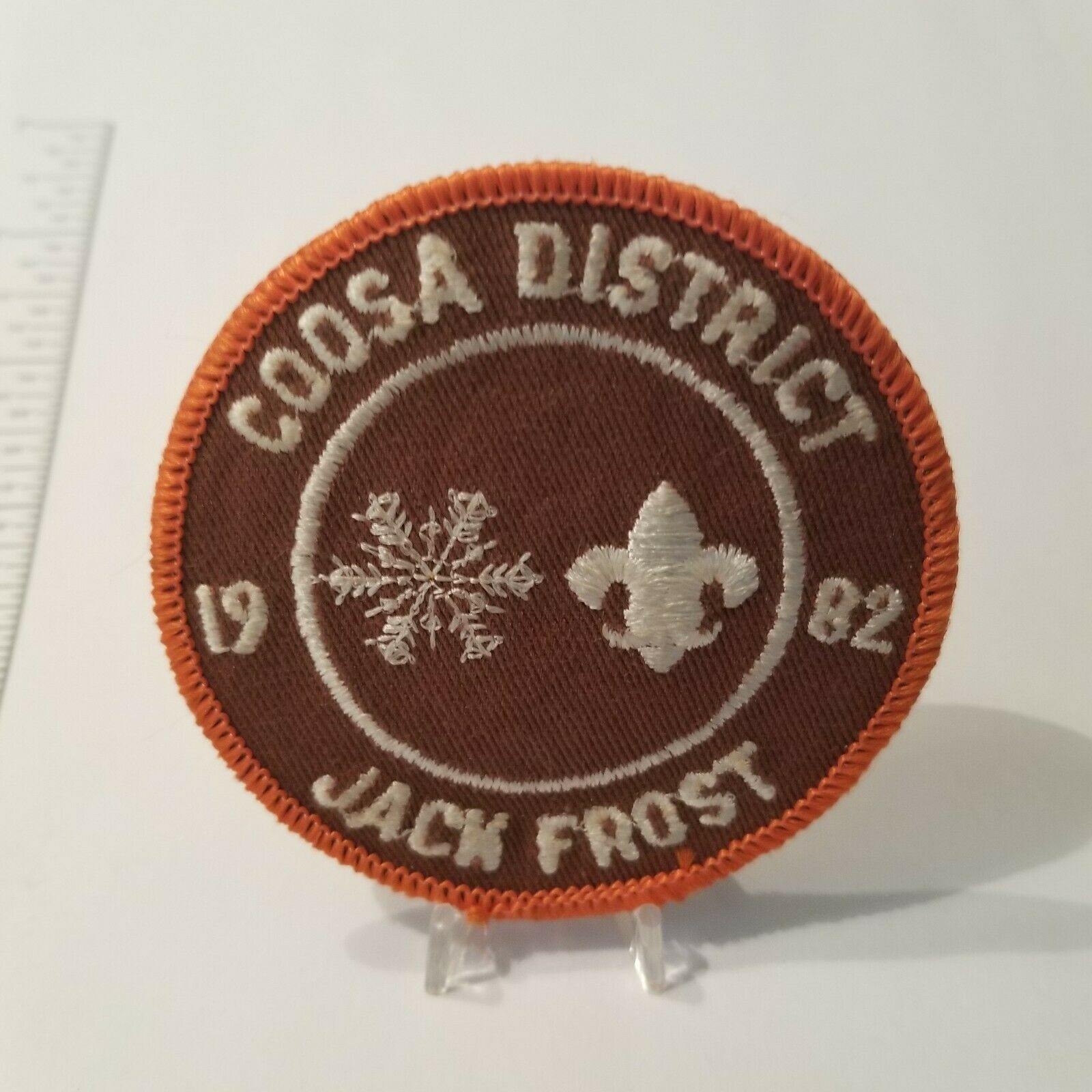 Vintage Coosa District 1982 Jack Frost 3&quot; Diameter Round Patch - $16.71