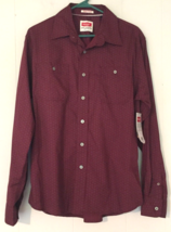 Wrangler button-close size M &quot;Flex for Comfort&quot; long sleeve dark red New... - $14.11