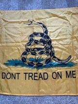 Vintage Annin Flagmakers Yellow Don&#39;t Tread On Me Snake Flag NYL-GLO Usa 5x3’ - £186.67 GBP