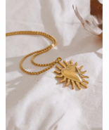 Gold Plated Stainless Steel Sun Heart Pendant Necklace -  Heart with Box... - $24.95