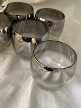 Queen’s Lusterware Silver Fade Roly Poly Lowball Rocks Glasses Vintage MCM Set 8 - £39.43 GBP