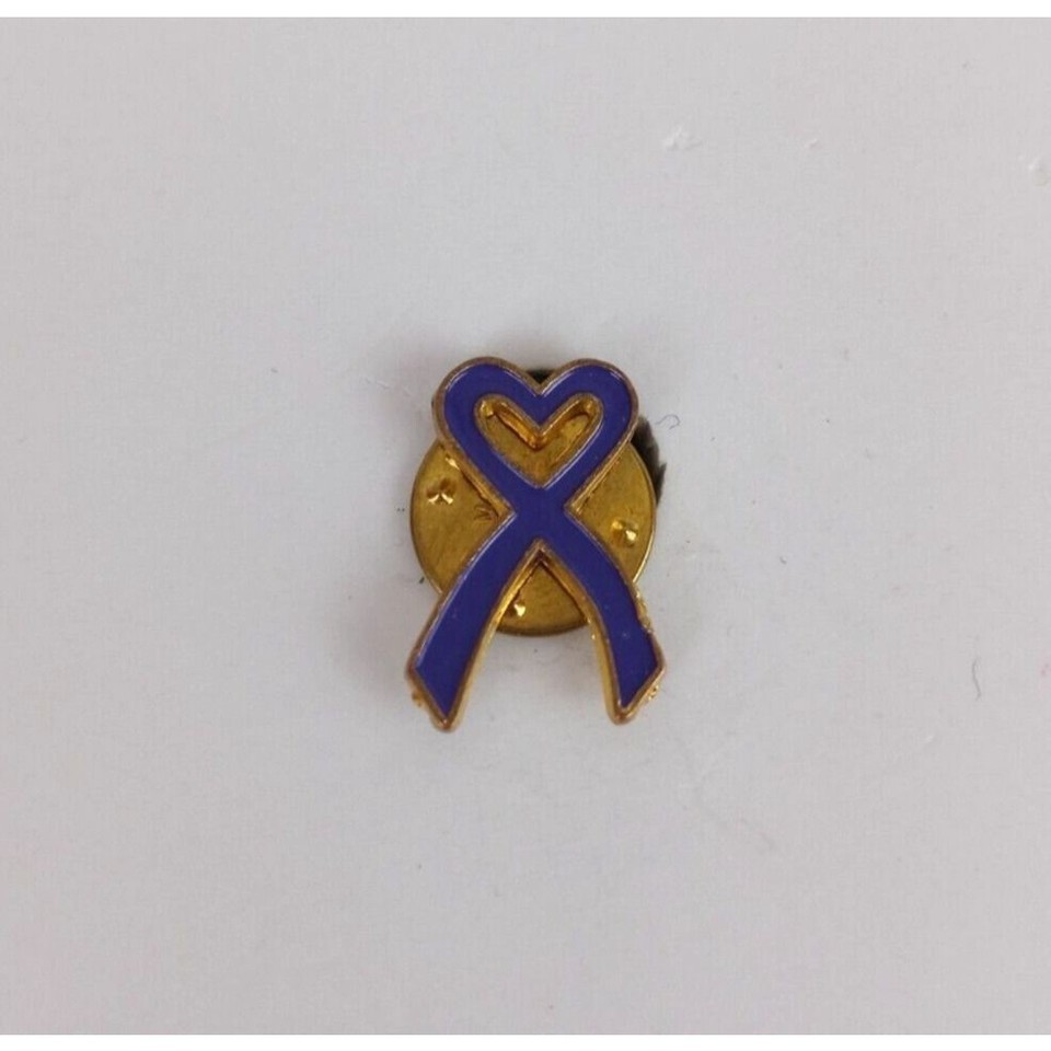Vintage Purple Domestic Violence Heart Awareness Ribbon Lapel Hat Pin - $8.42