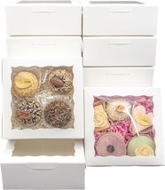 50pcs 5x5x2 Inch Cookie Boxes with Window White Bakery Boxes Pastry Boxe... - £31.13 GBP