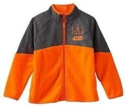 Boys Jacket Disney Star Wars Orange Gray Lightweight Fleece Spring Summe... - £16.56 GBP