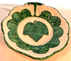 Majolica Serving Bowl Leaf Pattern Haldon Group Italy 9.25 Inches 10072/23 - £15.71 GBP