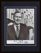 George HW Bush Signed Framed 11x14 Photo Display - £391.12 GBP