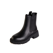 Autumn Winter Genuine Leather Chelsea Boots High Quality Women Boots Slip-On Pla - £103.91 GBP