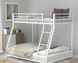 Merax Metal Floor Bunk Bed, Twin Over Full Low Bunk Bed with Ladder and ... - $529.99