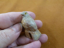 (y-BIR-SO-34) little gray SONGBIRD BIRD stone soapstone CARVING PERU lov... - $8.59