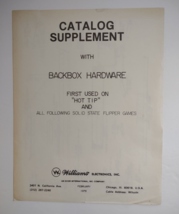 Hot Tip Original Pinball Machine Catalog Supplement Backbox Hardware 1979 - £16.74 GBP