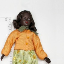 Dressed Black Lady Doll 07 0950 Caco Flexible Ethnic AA Dollhous Miniatur Or Jkt - £27.15 GBP