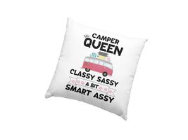 Camper Queen Classy Sassy and A Bit Smart Assy Pillow, Camping Lover Pillow - £23.61 GBP