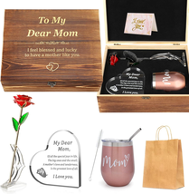 Mothers Day Gifts for Mom, Mom Gifts Set with Crystal Engraved Heart, 24K Gold D - £73.01 GBP