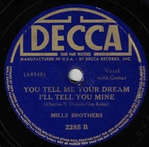 Mills Brothers 78 Sweet Adeline / You Tell Me Your Dream I&#39;ll Tell You Mine SH2F - £5.53 GBP