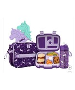 Bentgo Girl Boy Lunch Box Purple Multicolor Unicorn Water Bottle Insulated - $1,474.09 MXN