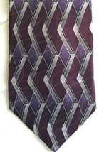 NEW Puritan Purple Geometric Vintage Silk Tie - Never Worn - £5.40 GBP
