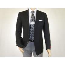 Men's RENOIR Classic Blazer Jacket 100% Wool Single breasted Notch 509-1 Black image 5