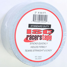 ISC Racers Tape Top-Grade Colored Duct Tape 2in. x 90ft. Silver - £8.53 GBP