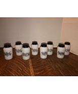 8 Hazel Atlas Milk Glass Spice Shaker Jars-Ribbed Bee Hive 4&quot; All VNC!!! - $100.00
