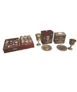 Jewish Shabbot Silver Plated Cups Some With Saucers 3 Pack Bundle. Kiddu... - $1,019.30 MXN