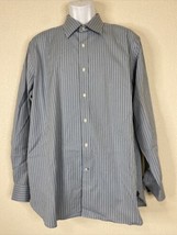 Austin Reed London Men Size L Blue Striped Button Up Shirt Long Sleeve - £5.32 GBP