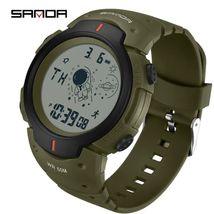 Men&#39;s Digital Watch Silicone Strap Digital Alarm Mode Countdown Sport Me... - £29.67 GBP