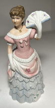 Figurine HOMCO Porcelain Lady with Fan Mary Southern Belle Vintage 1983 #1421 - £27.79 GBP