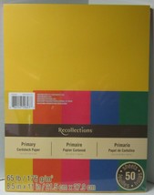 Recollections Cardstock Paper 8 1/2&quot; x 11&quot; 50 Sheets 65 lb 5 color PRIMARY - £12.35 GBP