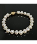 White Freshwater Baroque Pearl Bracelet 925 Sterling Silver Vermeil Clasp - $24.95