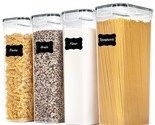 Airtight Food Storage Containers With Lids, 4 Pcs 2.8L Pasta Containers ... - $38.99