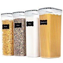 Airtight Food Storage Containers With Lids, 4 Pcs 2.8L Pasta Containers For Pant - £31.16 GBP