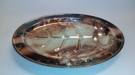 Vintage Silver on Copper  Footed Meat Tray  - $19.05