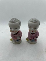 1950&#39;s Made in Japan Red Stamp Colorful Ceramic Boy Figurines Pajamas - £11.89 GBP