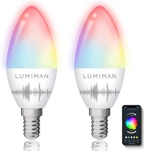 Lumiman Candelabra Smart Bulb E12 Led Smart Light Bulbs Wifi Rgb Color Changing - £25.44 GBP