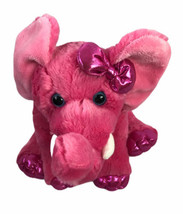 Aurora World Girlz Nation Hot Pink Elephant Plush Stuffed Animal 10&quot; - £15.75 GBP