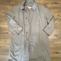 VTG Brooks Brothers Long Button Trench Coat 44R Wool Lined Zip Out USA M... - $73.59