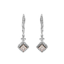 Real Fine 0.83ct Fancy Pink Diamonds Earrings 18K All Natural Princess Rose Gold - $6,316.90