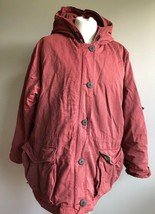 Woolrich XL Faded Berry Red Puffer Down Parka Coat Hood - £26.90 GBP