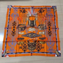 Hermes Scarf Le Regard de l&#39;Arctique 90 cm Silk orange Carre winter snow 35&quot; - £327.23 GBP