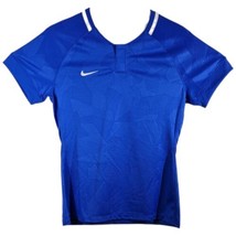 Womens Soccer Workout Practice Shirt Blue Nike Short Sleeve Breathable Top Sz M - £19.71 GBP