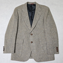 Vtg Cricketeer Men&#39;s Tweed Style Herringbone Tan Gray Wool Sport Coat - ... - $48.37