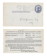 UX22 Postal Stationery Card 1c McKinley 1911 School Tax Carlisle PA Flag... - £3.90 GBP