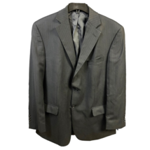 Geoffrey Beene Mens Two Button Blazer Multicolor 100% Wool Stripe Lined 44R - $75.04