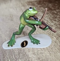 Hagen Renaker Frog Froggie Fiddle Player on Base 03181 Vintage 1995 to Present - £39.77 GBP