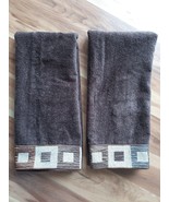 Set of 2 Avanti Precision Hand Towels 29&quot; x 16&quot; Cotton Mocha Brown ~ New! - £19.45 GBP