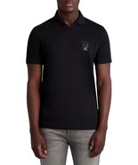 Karl Lagerfeld Paris Polo Shirt Men&#39;s Small Black Slim-Fit Printed Micro... - $54.86 CAD