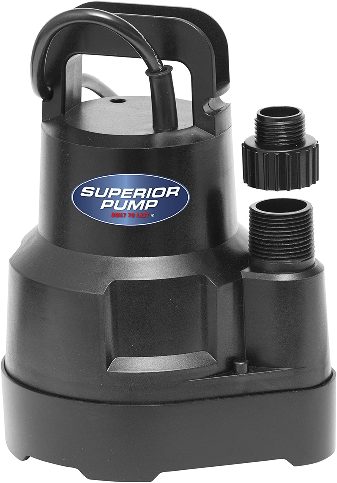 Superior Pump 91016 Thermoplastic Oil-Free Utility Pump, 1/6 HP, Black - $111.07