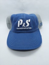 P &amp; S Transportation Blue Gray With White Lettering Adjustable Mesh Truc... - $9.89