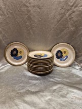 Vintage Hall Artisan Denby SHASTA 7.25&quot; Dessert Plate Set Of 14 - $28.98